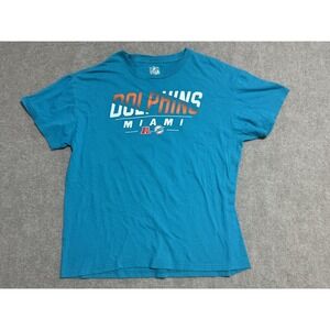 Miami Dolphins Shirt Mens Large Teal NFL Football Miami 66 Graphic 100%‎ Cotton